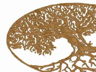 Carved panel painting STL 3D model 6