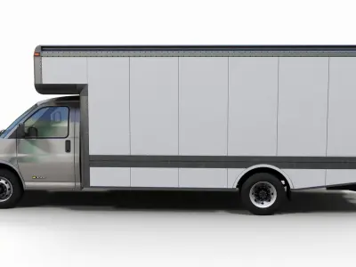Express  box van Low-poly 3D model