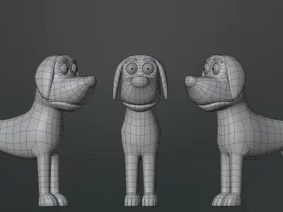 Cartoon Dog Character Low-poly 3D model purchase