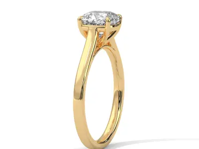 solitaire ring with detail images and 360 render videos 30 3D print model