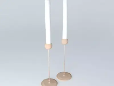 candlestick candlestick two candle holders Free 3D model