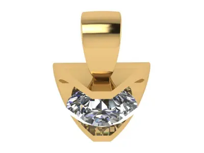 Half bezel wave pendant 3D print model