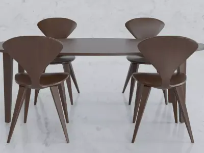 cherner oval table Low-poly 3D model