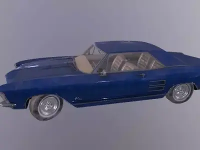 blue pearl sports car Low-poly 3D model