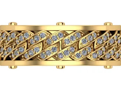  Cuban-style eternity rings 3D print model