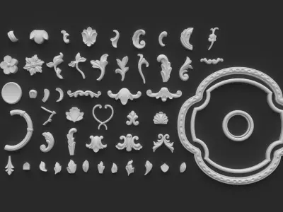 CNC model Wall Panel Sculpted Ornament 3D print model