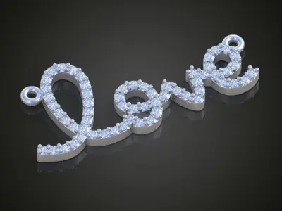 LOVE Pendant model 3D 0218 printable model 3D print model