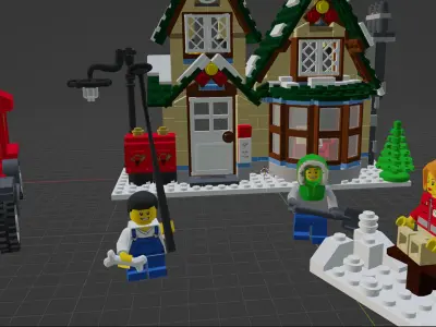 Wikibricks3D - 10222 Winter Village Post Office 3D print model