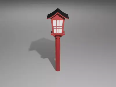 Tori Gate and a Shrine Lamp Free low-poly 3D model