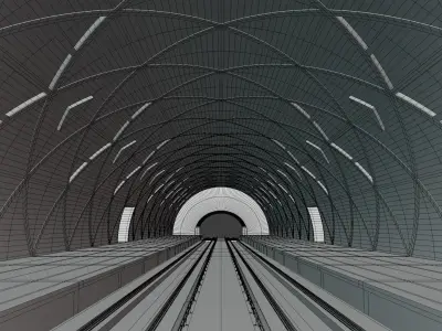 Metro station 3D model