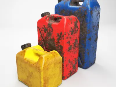 20-10-5 Liter Plastic Jerry cans 3D model
