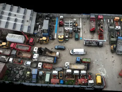 construction-site vehicles machinery terrain scan Low-poly 3D model