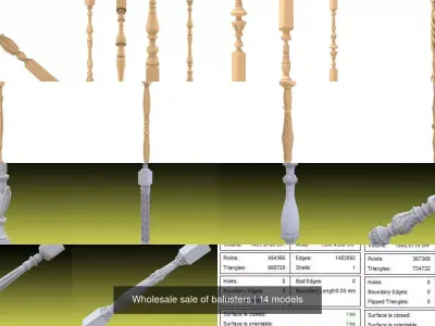 Wholesale sale of balusters 3D Model Collection