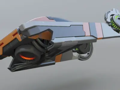 sci-fi vehicle 3D model