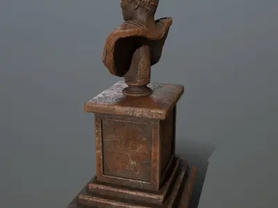 Pompee bust of roman emperor Low-poly 3D model