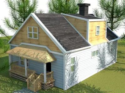 prohouse house plans for cottage Low-poly 3D model