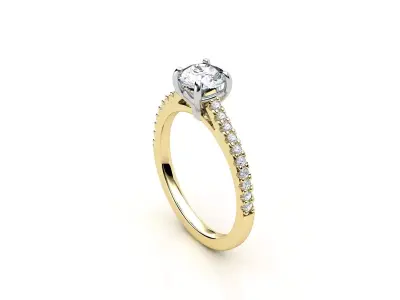 cr-010 person diamond engagement ring gold 3D print model