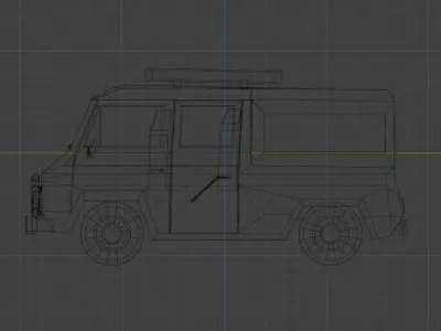 LowPoly Van Car 3D Model 3403 Tris Game Ready UVs No Interior Low-poly 3D model