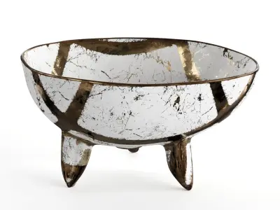 Handmade Gold Ceramic Bowl - Egg shape  3D model