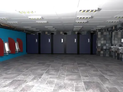 Fitness hall - sports equipment Low-poly 3D model