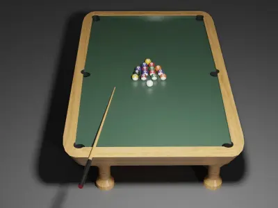 Billiard Pool Table Low-poly 3D model
