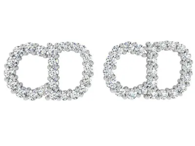 Fashion Diamond Earring 4617 3D print model