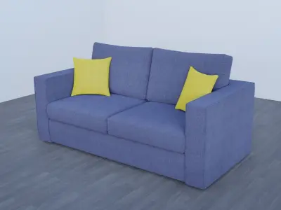 Sofa and Coffee Table Collection Low-poly 3D model
