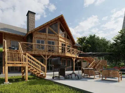 LOG HOUSE 3D model buy