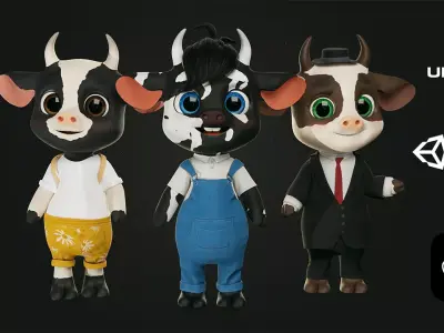 GAME-READY 3D Character - Bull Dandelion Low-poly 3D model