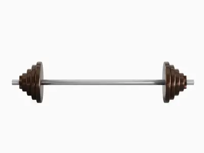 Iron Barbell 02 Low-poly 3D model