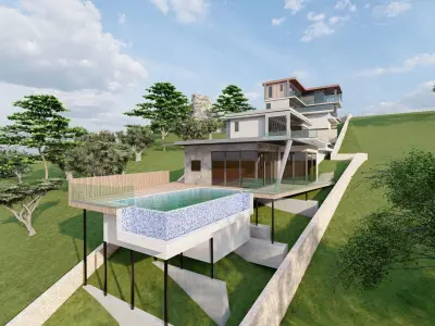modern Villas Steel construction 3D model