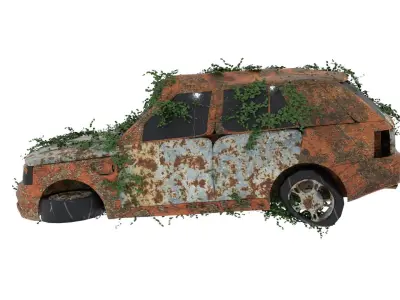 Damaged Rusted Car  3D model