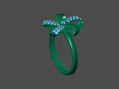Womens Rings With Stone Ring Ready STL 3DM Models Rings women 3D print model 9