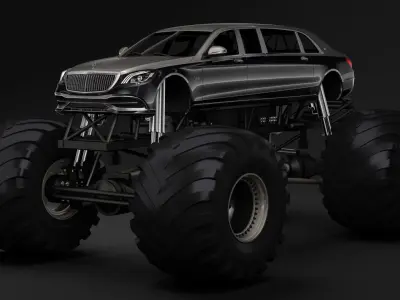 Monster Truck Mercedes Maybach S 650 Pullman 3D model