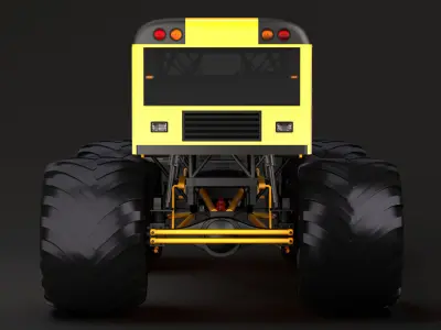 Monster Truck School Bus 3D model