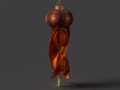 Chinese red lantern  3D model get