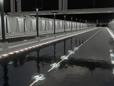 Generic Race Track highway Low-poly 3D model