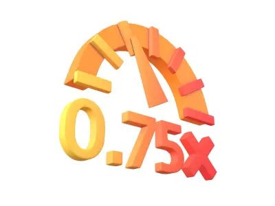 Speed 0 point 75 Symbol v1 003 Low-poly 3D model