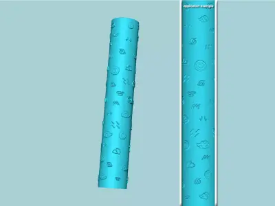 Texture Roll 66 Naruto Positive - Fondant Decoration Maker 3D print model