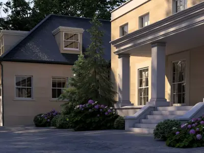 Modern Classic Luxury Villa Exterior 3D Model Low-poly 3D model