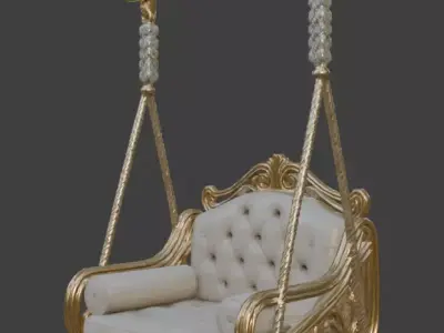 Luxury Gold Baroque Swing Chair 3D model