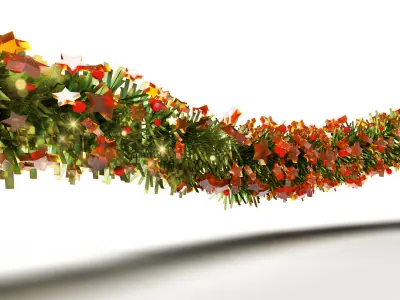 Streamers SET and a ready Garland for Christmas and New year 3D model