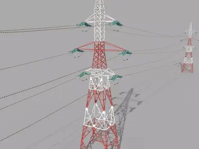 Electricity Pole 32 Low-poly 3D model
