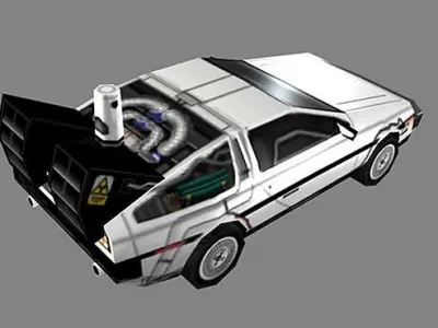 Low Poly Delorean for back to future Low-poly 3D model