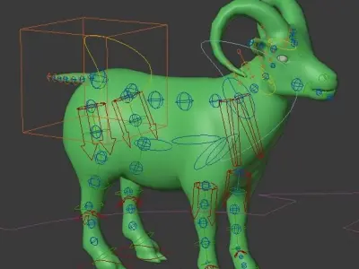 Big Horned Sheep Low-poly 3D model