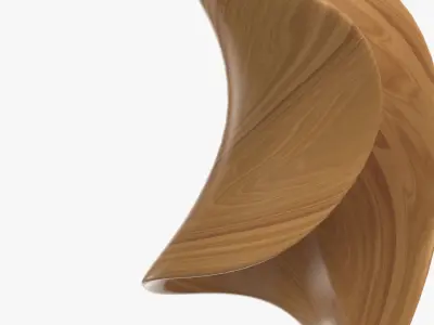 Hissa Sculpture Natural Teak Wood Black Iron 8inW 3D model