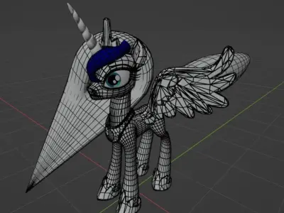 Princess Luna  with Toon Shading 3D model