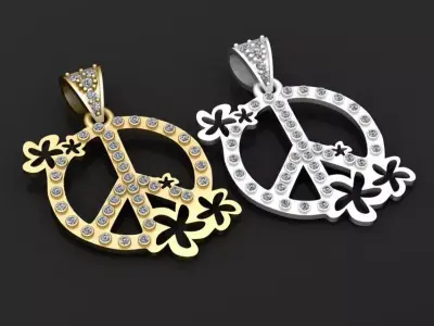 peace pendant 3D printable model  3D print model