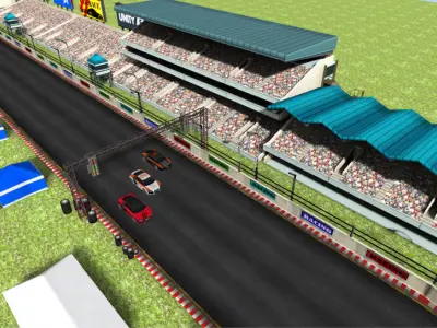 Car Racing track Low-poly 3D model