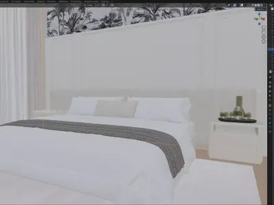 Modern Neutral Bedroom 3D model